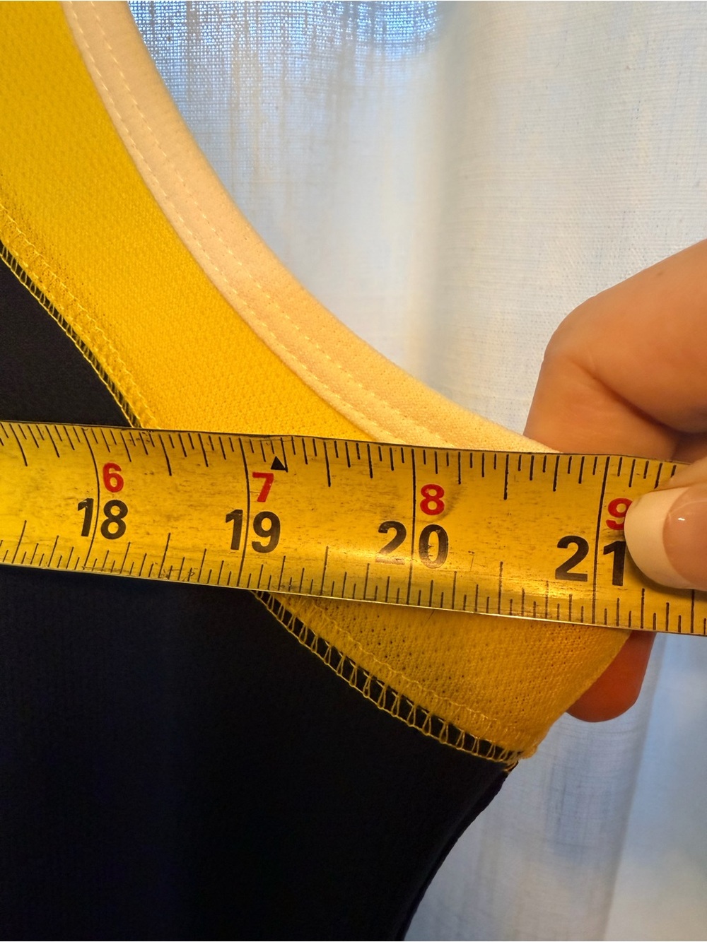 Pro Edge Michigan Colorblock Tank Top in Navy and Yellow - Picture 6 of 7